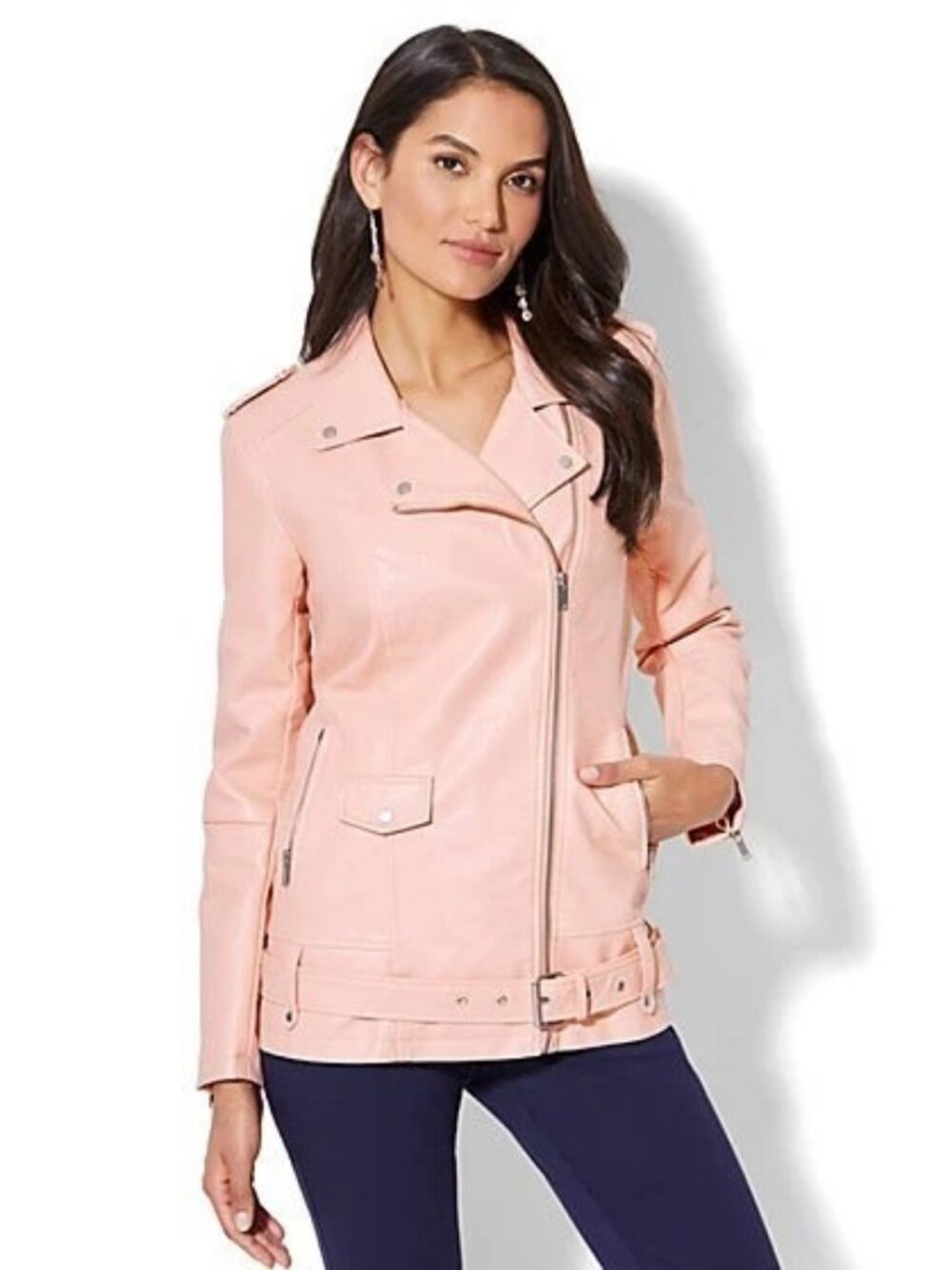 New York & Company Oversized Belted Moto Jacket, size XS